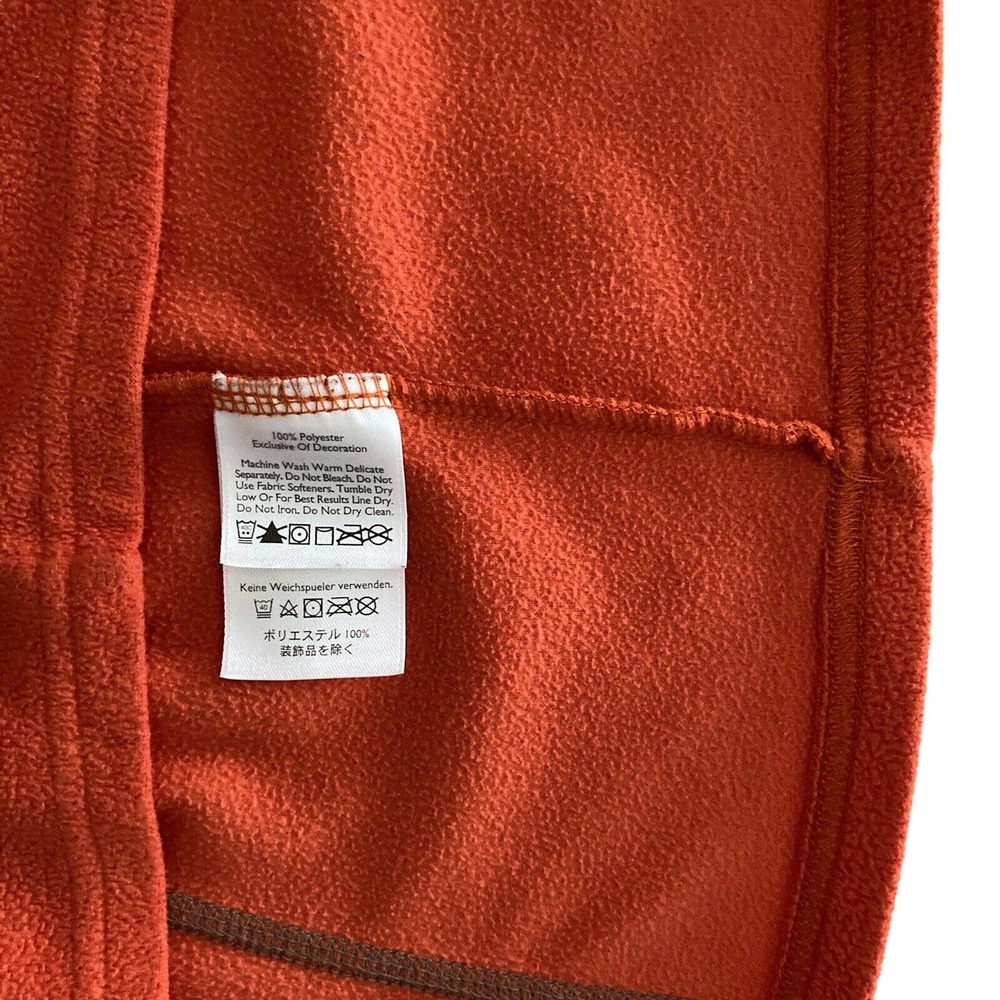 Eddie Bauer Sz Medium Mens 1/4 Zip Fleece Pullover Sweatshirt Orange Long Sleeve - Picture 10 of 12